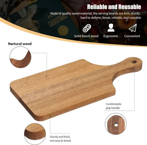 Vista 3 de Lounsweer Tabla de cortar gruesa de 6 piezas, tablero de madera a granel para cortar servir embutidos material para grabado láser, día de la madre