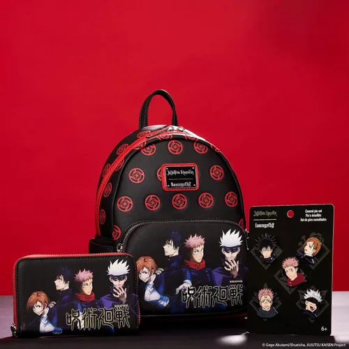 Vista 7 de Loungefly Anime Cartera de Jujutsu Kaisen "Year One Class", exclusiva de Tienda