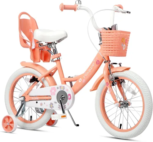 Vista 19 de Glerc Maggie Girls Bike, 12-20 Inch Kids Bike for 2-13 Years Old Children, Princess Style Kids Bicycle with Doll-Seat & Basket & Training Wheels