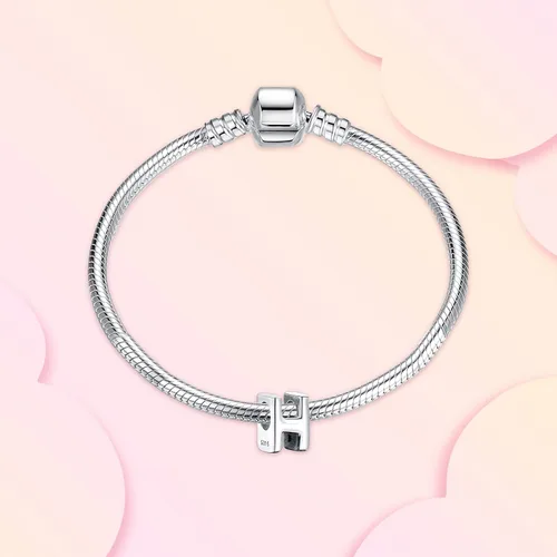 Vista 2 de Annmors Charms A-Z Alphabet Charm 925 Sterling Silver Heart Alphabet Dangle Beads for Bracelets & Necklaces