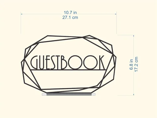 Vista 4 de Guestbook Table Sign Wedding Guest Book with Base Custom Metal Sign Freestanding Personalized Laser Cut Reception Decoration Table Numbers Signs for