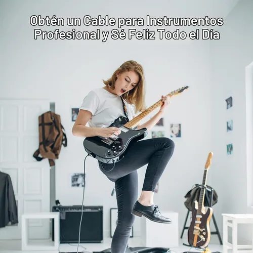 Vista 7 de Paquete de 2 cables de guitarra prémium de 10 pies, sin ruido, 3 veces de durabilidad
