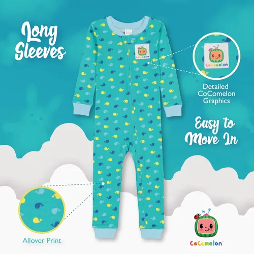 Vista 4 de CoComelon Pijama unisex de algodón ajustado sin pies para niños