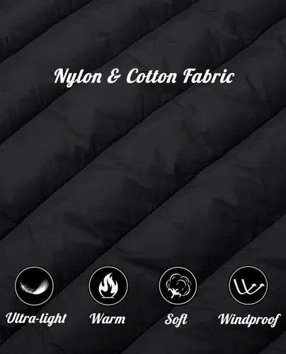 Vista 5 de MAGCOMSEN Chaqueta acolchada con capucha para mujer, ligera, acolchada, con 4 bolsillos, con cremallera, ropa cálida para invierno