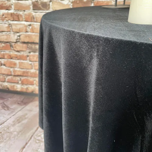 Vista 2 de Mantel de terciopelo, lujoso y elegante mantel rectangular de 54 pulgadas en hermoso color negro para bodas, fiestas, baby showers y eventos