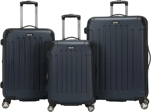 Vista 10 de Kenneth Cole REACTION - Maleta Renegade, ligera, rígida, expandible, de 8 ruedas giratorias, equipaje de viaje, Negro, Juego de 3 piezas