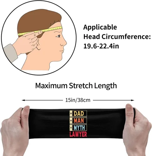 Vista 7 de Dad Man Myth Lawyer Headband for Men Women Sports Sweatband for Fitness Exercise Moisture Wicking Running Yoga Hairbands