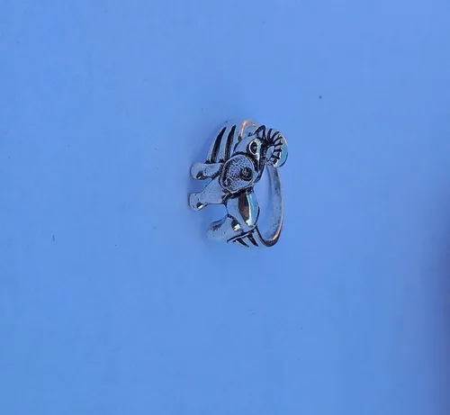 Vista 6 de Elephant Animal Ring New 925 Sterling Silver Plated Band Lucky Elephant Ring