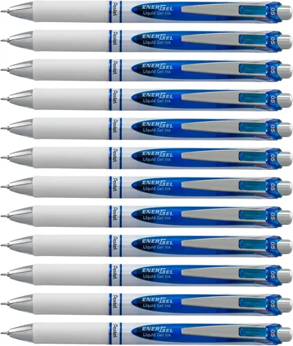 Vista 10 de Pentel EnerGel Pearl RTX - Bolígrafo de gel (0.020 in), línea fina, punta de aguja, tinta negra, caja de 12 unidades (BLN75PW-A)