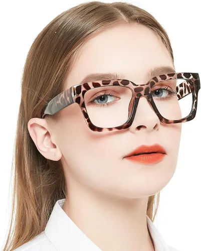 Vista 9 de OCCI CHIARI Oversized Reading Glasses for Women Retro Square Readers A-Negro