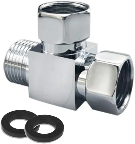 Vista 19 de Adaptador desviador de agua, 4 vías X1, conector de manguera G1/2", latón cromado, plata