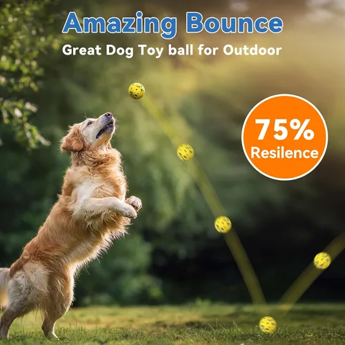 Vista 4 de Pelota de juguete indestructible para perros, pelotas de tenis duraderas para masticadores agresivos, pelotas flotantes y de alto rebote