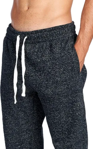 Vista 5 de PROGO USA Pantalones deportivos básicos de forro polar jaspeado para hombre, cintura elástica
