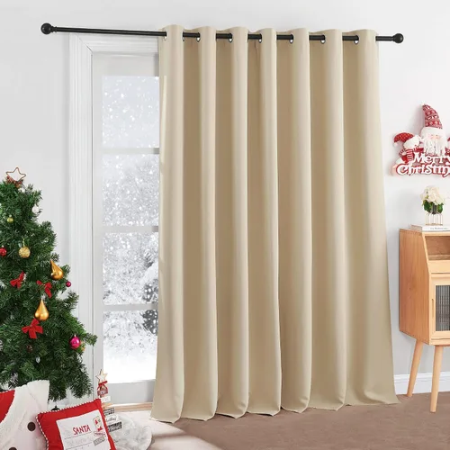 Vista 49 de RYB HOME Cortinas portátiles para puerta con privacidad, cortinas opacas y aislantes térmicas para dormitorio, armario, sala de estar, comedor, Beige