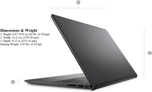 Vista 2 de Laptop Dell Inspiron 15 Business 2024, pantalla FHD de 15.6 pulgadas, AMD Ryzen 5 5500U (6 núcleos), 16 GB de RAM, 512 GB SSD, gráficos AMD Radeon