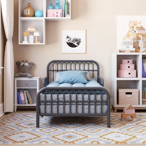 Vista 2 de Little Seeds Monarch Ivy - Cama infantil de metal, color gris grafito