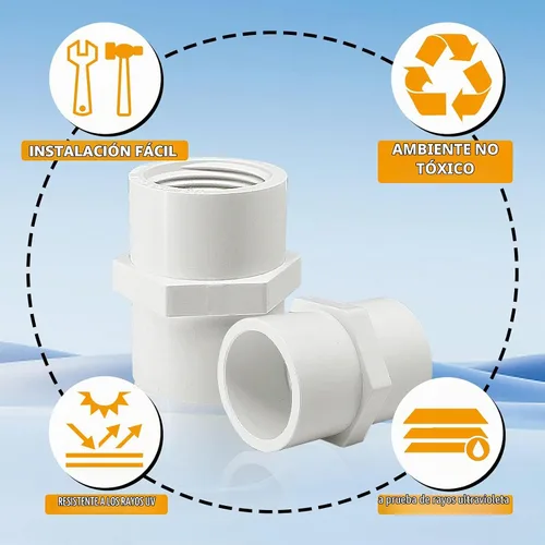 Vista 6 de 10 piezas de accesorios de tubería de PVC blanco, conector adaptador de rosca hembra NPT de 1 pulgada, acoplamiento roscado, enchufe x NPT hembra