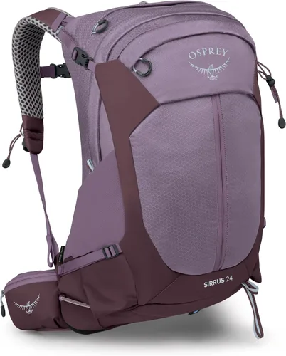Vista 30 de Osprey Sirrus 24L Mochila de Senderismo para Mujeres - Mochila de Día Ajustable con Cubierta Impermeable para Lluvia y Bolsillos para Botellas, Gris
