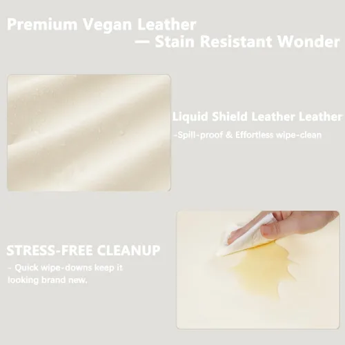 Vista 4 de Funda para Cambiador de Piel Vegana con Cremallera - 31" X 16" - Impermeable y Limpiable, Extra Gruesa y Portátil y Antideslizante Alfombrilla