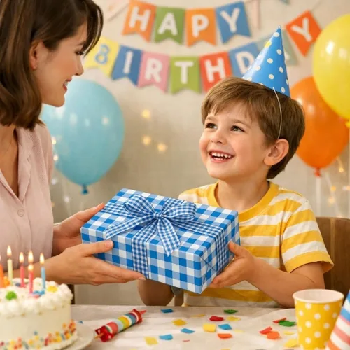 Vista 5 de Burymento Papel de regalo de tablero de ajedrez azul, papel de regalo para cumpleaños, baby shower, San Valentín, día de la madre, graduación, boda