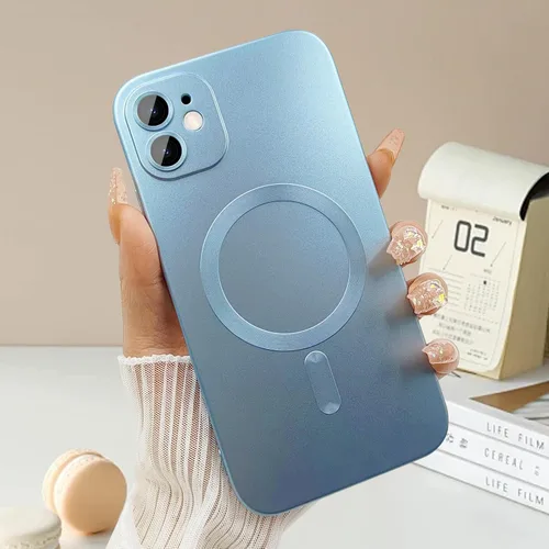 Vista 3 de ankofave Magsafe - Funda magnética para iPhone 11 para mujeres/hombres, a prueba de golpes, diseño de brillo metálico suave con protector completo