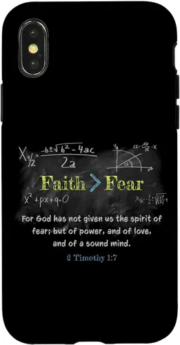 Vista 5 de Faith > Fear 2 Timothy 1:7 Christian Verse Math Equation Case for iPhone 17