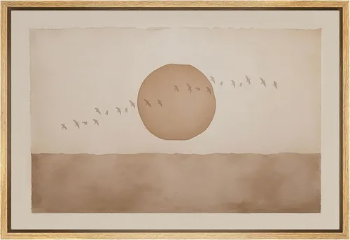 Vista 36 de SIGNFORD Lienzo Enmarcado Impresión Arte de Pared Océano Pastel Luz del Sol Puesta de Sol Horizonte Naturaleza Vida Silvestre Ilustraciones Arte