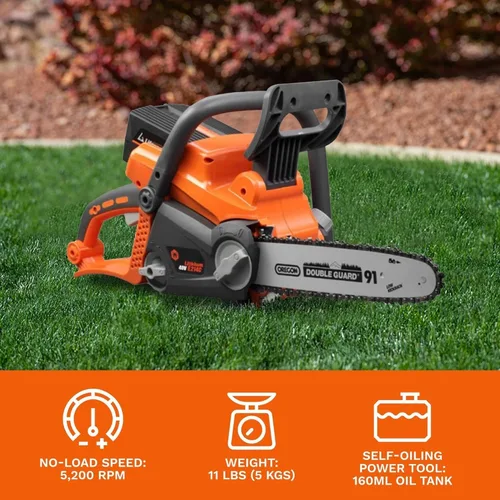 Vista 7 de Motosierra alimentada por batería, confiable de 40 V, inalámbrica con velocidad de cadena de 32.8 ft/s, motosierra de gas, equipo moderno