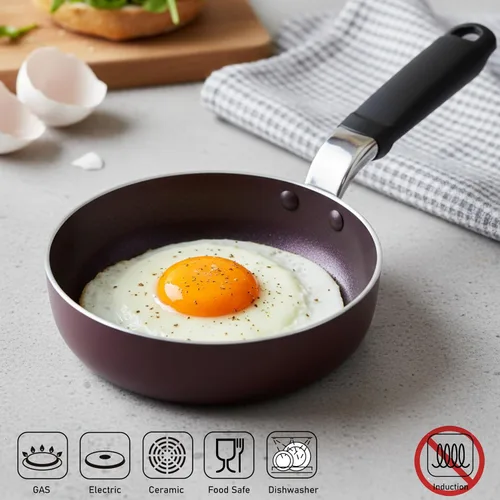 Vista 3 de TECHEF - Sartén de huevo de 5.5 pulgadas, recubierta con revestimiento antiadherente de teflón (sin PFOA), fabricada en Corea (5.5 pulgadas)