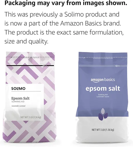 Vista 2 de Amazon Basics - Esencia para remojar sal Epsom con aroma a lavanda, 3 libras, paquete de 1 (anteriormente Solimo)
