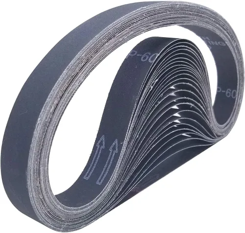 Vista 8 de Paquete de 24 correas de lijado de carburo de silicio de 1 x 30 pulgadas surtidas -120 240 400 600 800 y 1000 granos, bandas lijadoras de alto