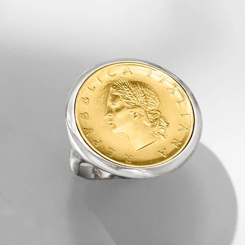 Vista 4 de Ross-Simons Italian Genuine 20-Lira Coin Ring in Sterling Silver