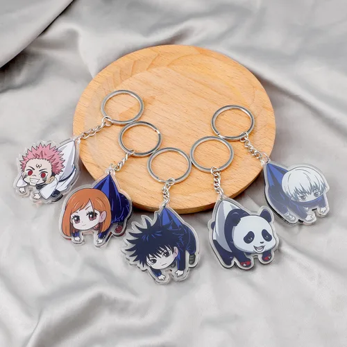Vista 5 de G-Ahora Llavero de punto de dibujos animados X FAMILY Llavero Jujutsu Llavero Anime Llavero Regalo para Adolescente Estudiante