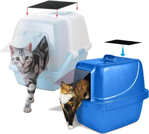 Vista 4 de Lubise 8 filtros de carbón de 0.4 pulgadas compatibles con caja de arena Van Ness para gatos, filtros de olor de repuesto de carbón activado de alta