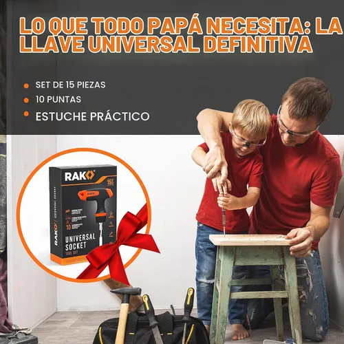 Vista 2 de RAK Universal Socket Grip (0.276 - 0.748 pulgadas) - Llave de trinquete multifunción, adaptador de taladro eléctrico de 15 piezas, conjunto