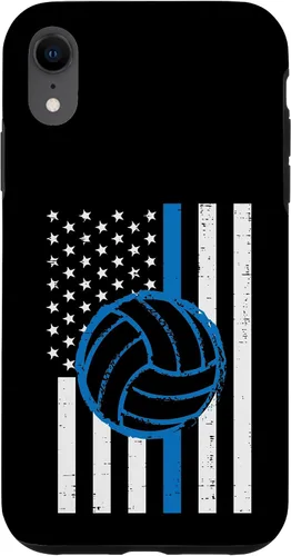 Vista 25 de US Flag Blue Line Volleyball Vintage Patriotic Police Cop Case for iPhone 17