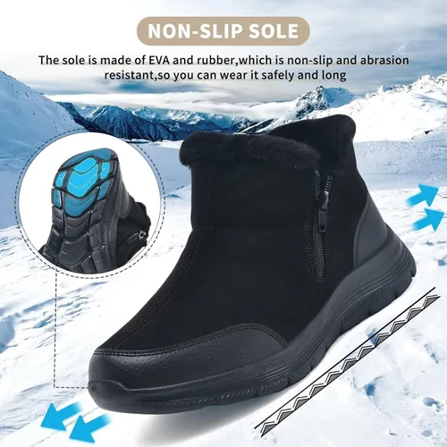 Vista 6 de TIOSEBON Botas de invierno con forro de piel para mujer, antideslizantes, resistentes