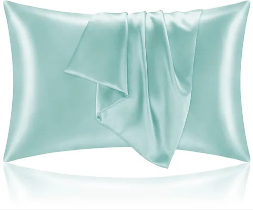 Vista 147 de BEDELITE Funda de almohada de satén para cabello y piel, súper suave y refrescante similar a las fundas de almohada de seda, paquete de 2 con cierre