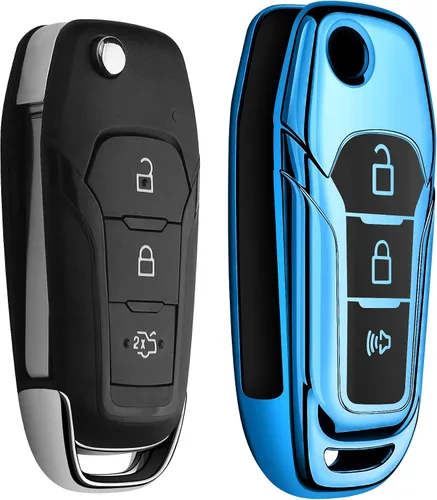 Vista 4 de Tukellen Funda para llavero Ford de TPU suave, protección completa, compatible con Ford F150 F250 F350 F450 F550 Explorer Ranger Escape Key Shell