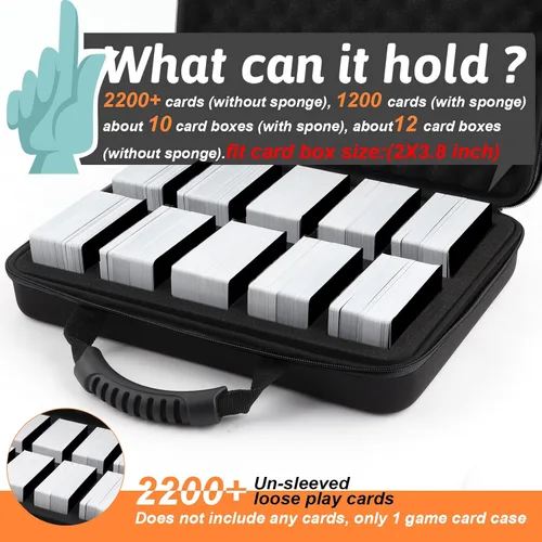 Vista 2 de 1200-2200 Card Game Case for Cards Against Humanity Game,Collectible Trading Card Storage Holder Compatible for Pokemon Cards, Sports Card and