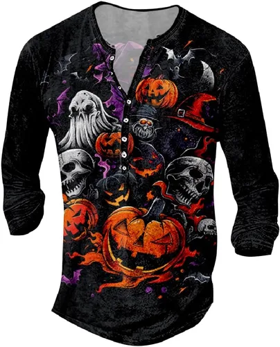 Vista 11 de MARSVOVO Camisetas gráficas para hombre, camisetas Henley con estampado de moda, holgadas, casuales, ligeras, para entrenamiento, suaves, vintage