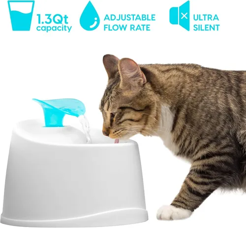 Vista 5 de IRIS USA - Caja de arena para gatos con tapa abierta con pala y escudo de dispersión, color negro + paquete de fuente de agua para gatos de 44