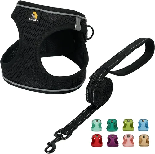 Vista 12 de BELLA & PAL Arnés de chaleco con entrada por pasos para perros pequeños y medianos, arnés para perros pequeños sin tirones con juego de correa