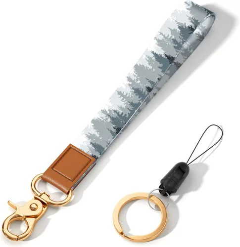 Vista 14 de Cordón de muñeca para llaves, lindo cordón de correa de muñeca, soportes para llavero, llavero de pulsera, correas de muñeca para llaves Flor negra