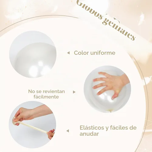 Vista 3 de 60 globos de perlas de doble relleno de 12 pulgadas, globos blancos perlados, globos de látex blanco para bodas, despedidas de soltera, baby shower