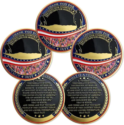 Vista 8 de BHealthLife Moneda de desafío de apreciación de veteranos militares gracias por su servicio Regalo para veteranos