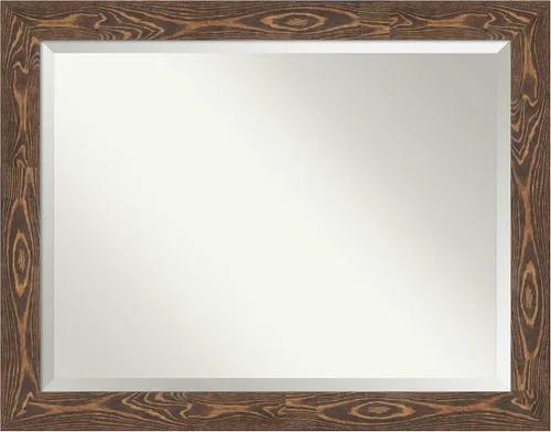 Vista 38 de Amanti Art Espejo de pared marrón de 26 x 22 pulgadas, espejo rectangular de baño de Alejandría marrón rústico para decoración de pared, sala