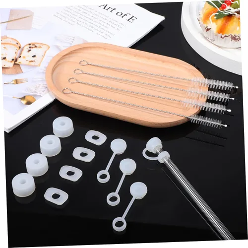 Vista 4 de BESTYASH 12Pcs Silicone Spill Stopper Set with Straw Cleaner Brush Compatible with Stanley Cup Includes Stoppers Straw Tip Cover for Leakproof