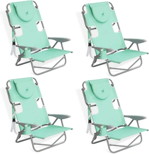 Vista 10 de Ostrich On-Your-Back - Silla de playa reclinable de 5 posiciones (paquete de 2)