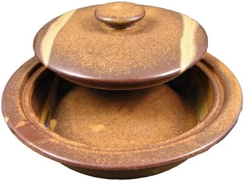 Vista 2 de PRADO STONEWARE COLLECTION - Plato para hornear cacerola coleccionable y funcional, calentador de tortillas, color marrón rústico